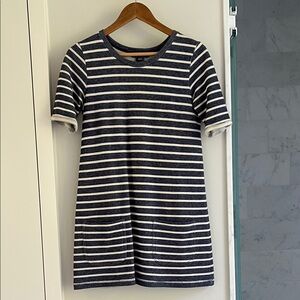 Striped Denim Blue and Off White Dress